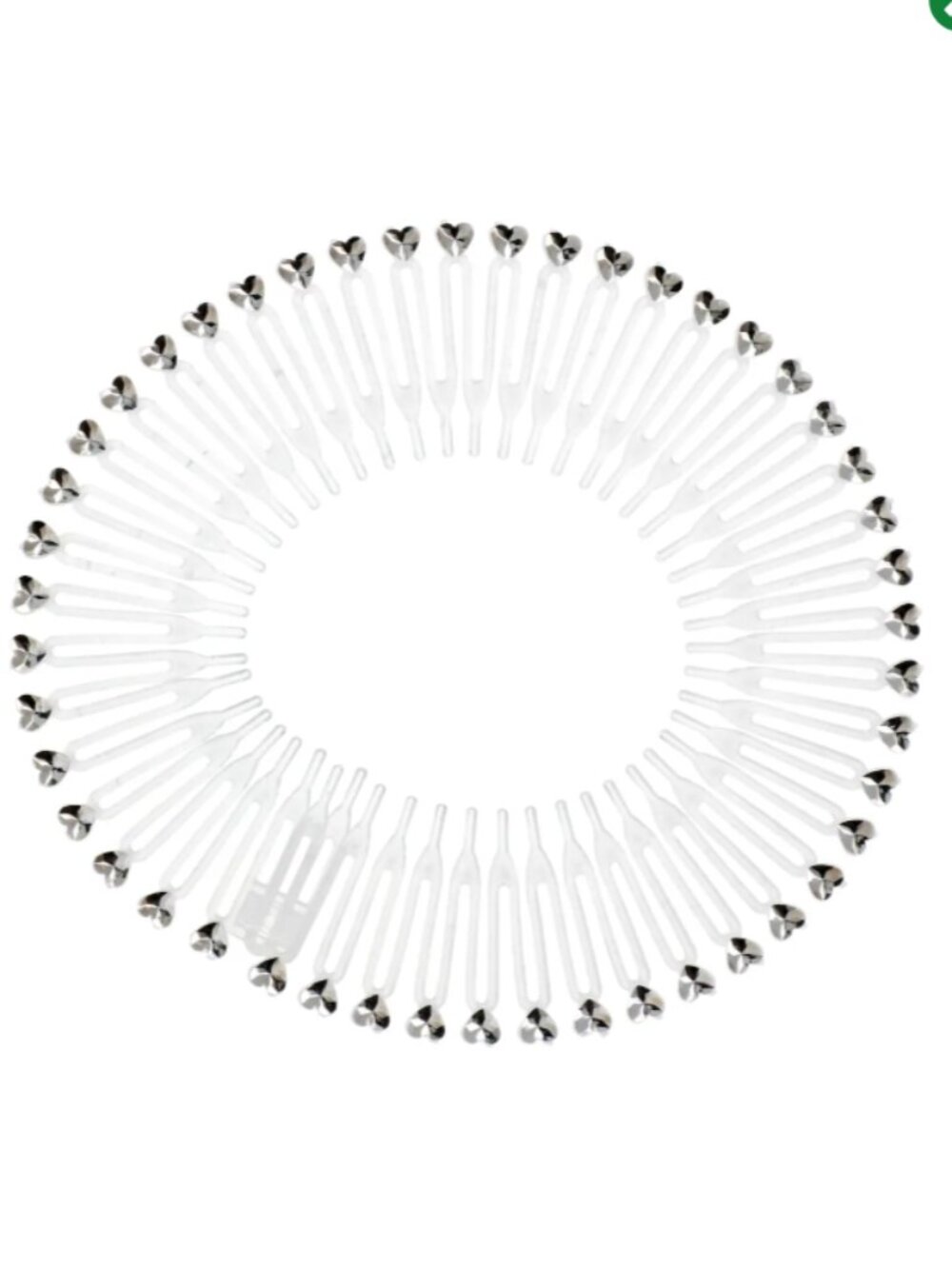 Clear Hearts Rhinestones Stretchable Headband